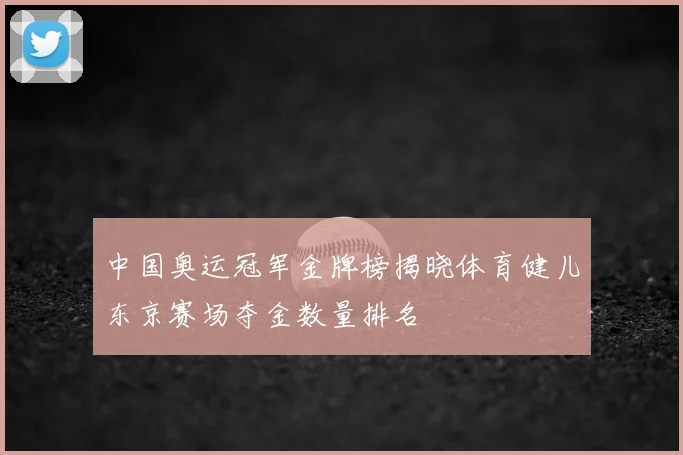 中国奥运冠军金牌榜揭晓体育健儿东京赛场夺金数量排名